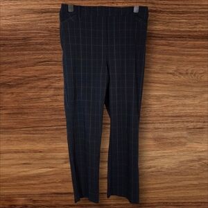 Reitmans Women's Blue Checkered Straight Leg Pants Size Med